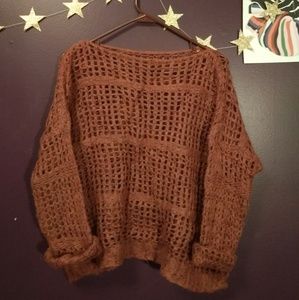 United Colors of Benetton pink open weave sweater